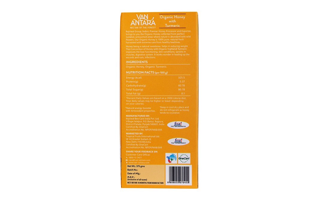 Vanantara Organic Honey with Turmeric   Box  375 grams